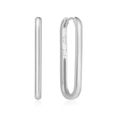 Silver Tube Oversized U Hoop Earrings
